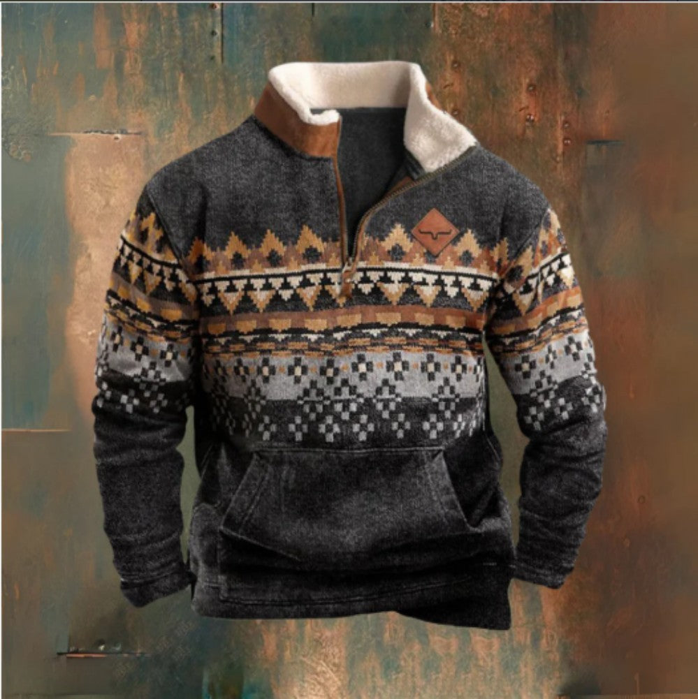 Męski Sweter z Golfem i Zamkiem – Wiosenny/Jesienny