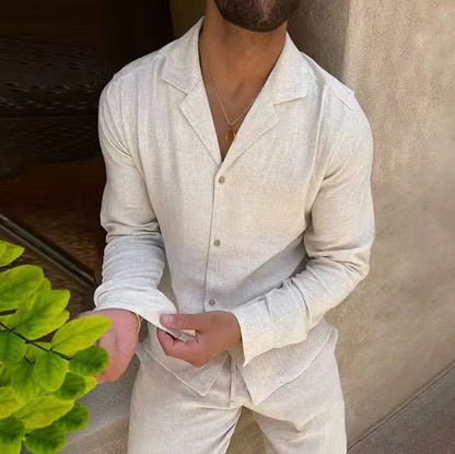 Męski Garnitur Casual z Marynarką i Spodniami Slim Fit