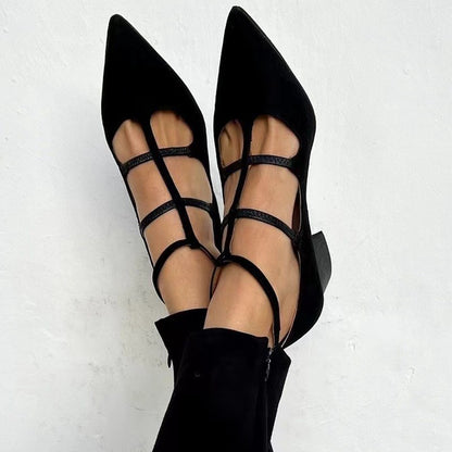 Modne Buty w Szpic z Klamrą, Plus Size