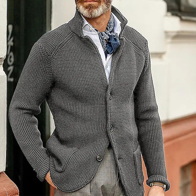 Modny Męski Sweter Dzianinowy
