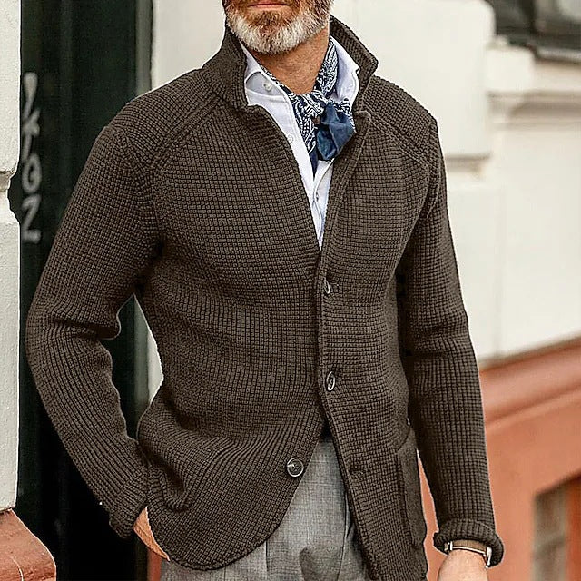 Modny Męski Sweter Dzianinowy