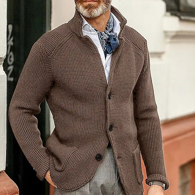 Modny Męski Sweter Dzianinowy