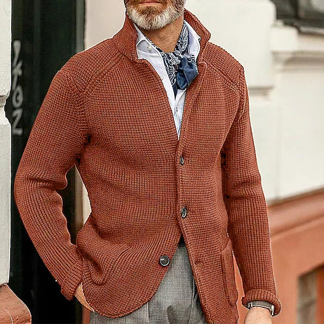 Modny Męski Sweter Dzianinowy