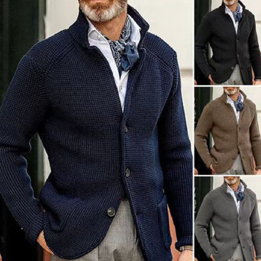 Modny Męski Sweter Dzianinowy