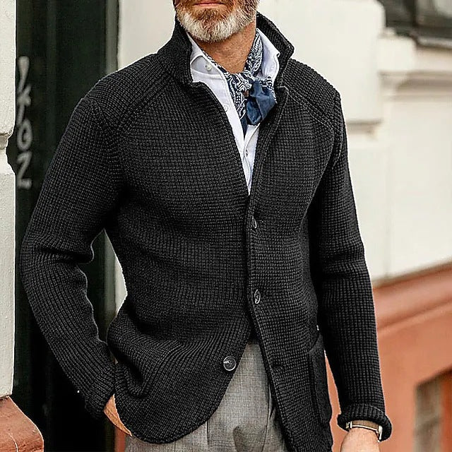 Modny Męski Sweter Dzianinowy